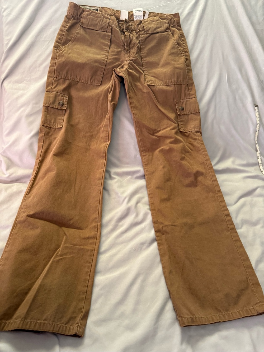 Vintage Lucky Brand Women’s Flared Wide Leg Cargo Jeans in Brown Sz 8/28